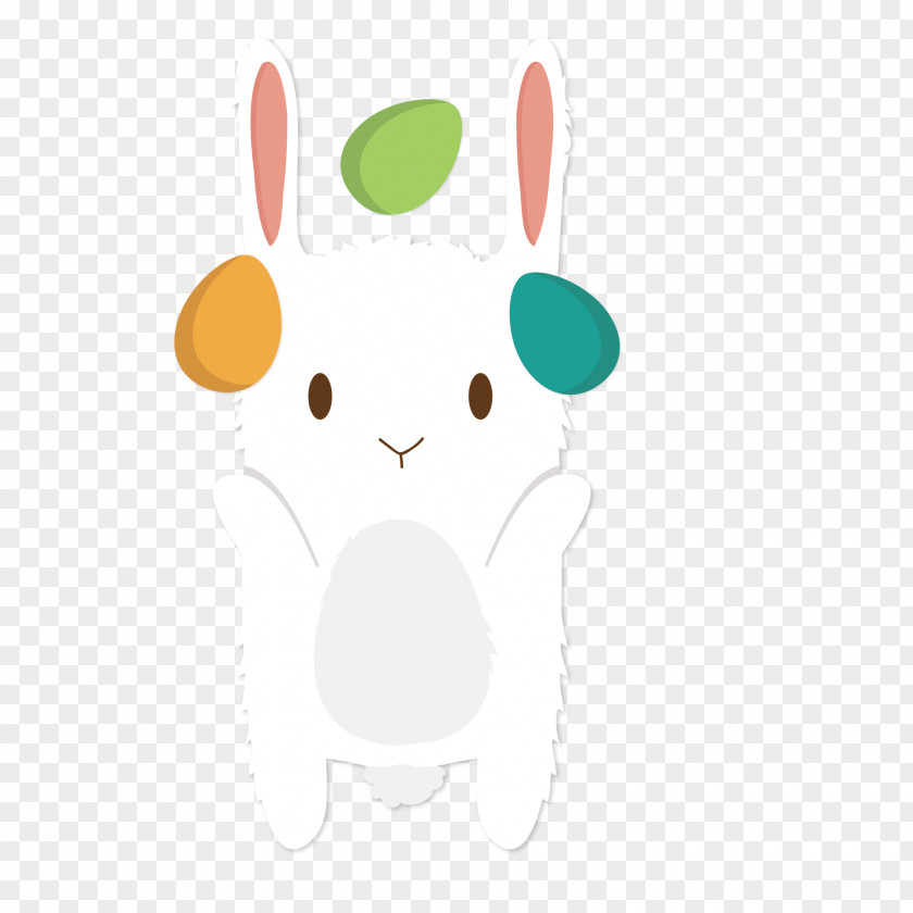 Vector Cute Rabbit Easter Bunny Text Illustration PNG