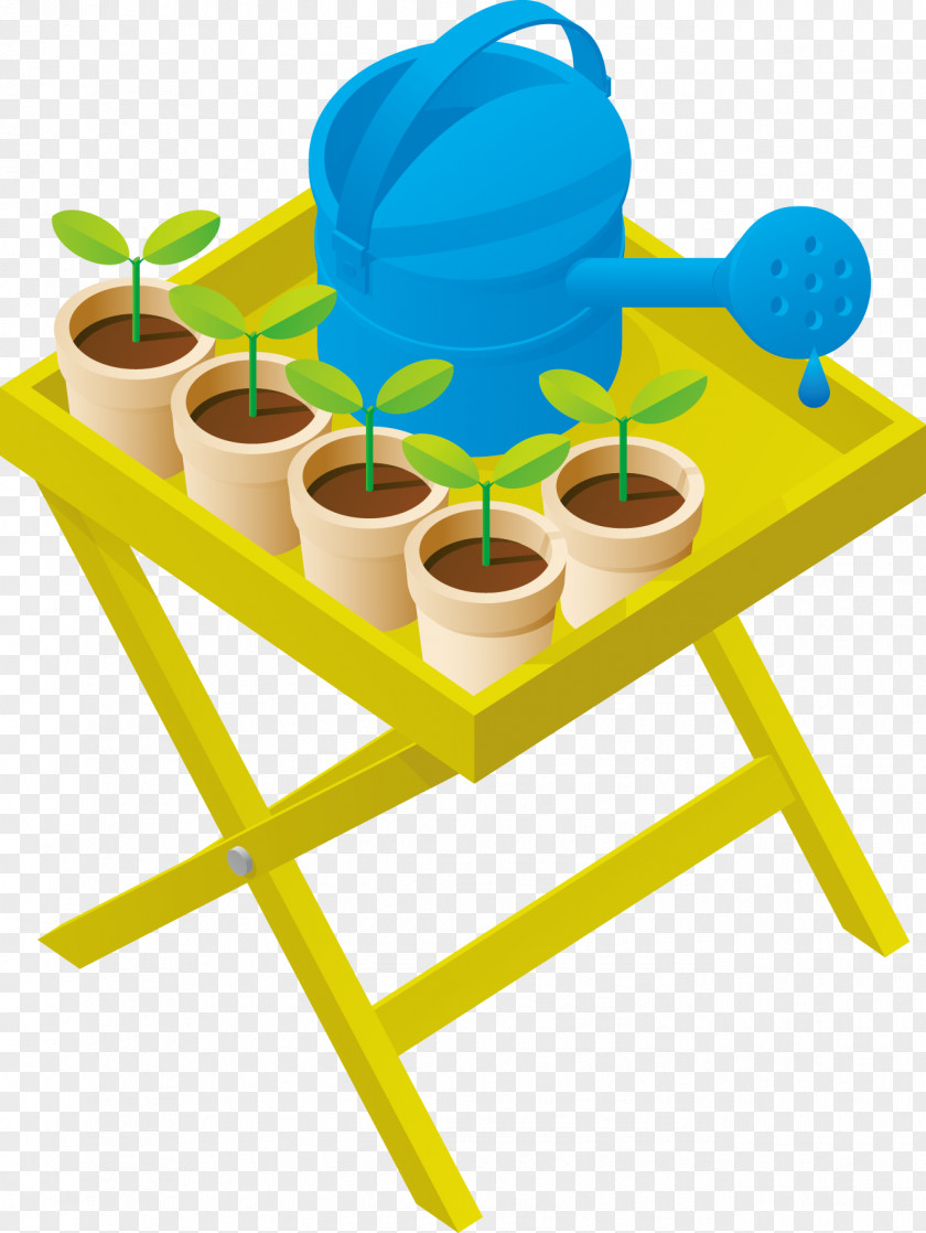 Plant Water Bucket Bracket Table Icon PNG