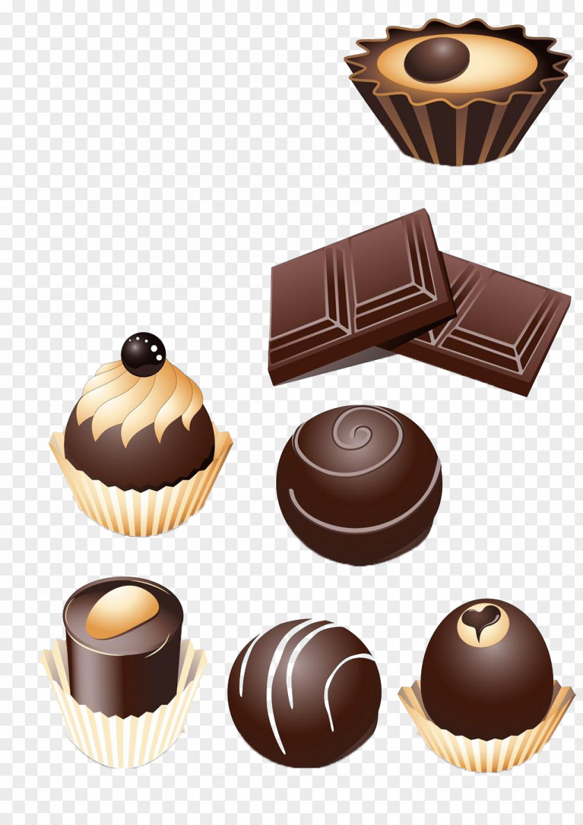 A Wide Range Of Tempting Chocolate Vector Material Truffle Bar Pudding PNG