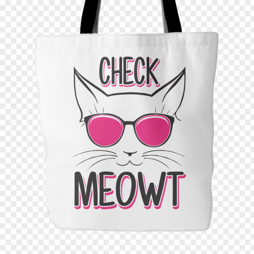 Pink Cat Tote Bag Handbag Glasses PNG