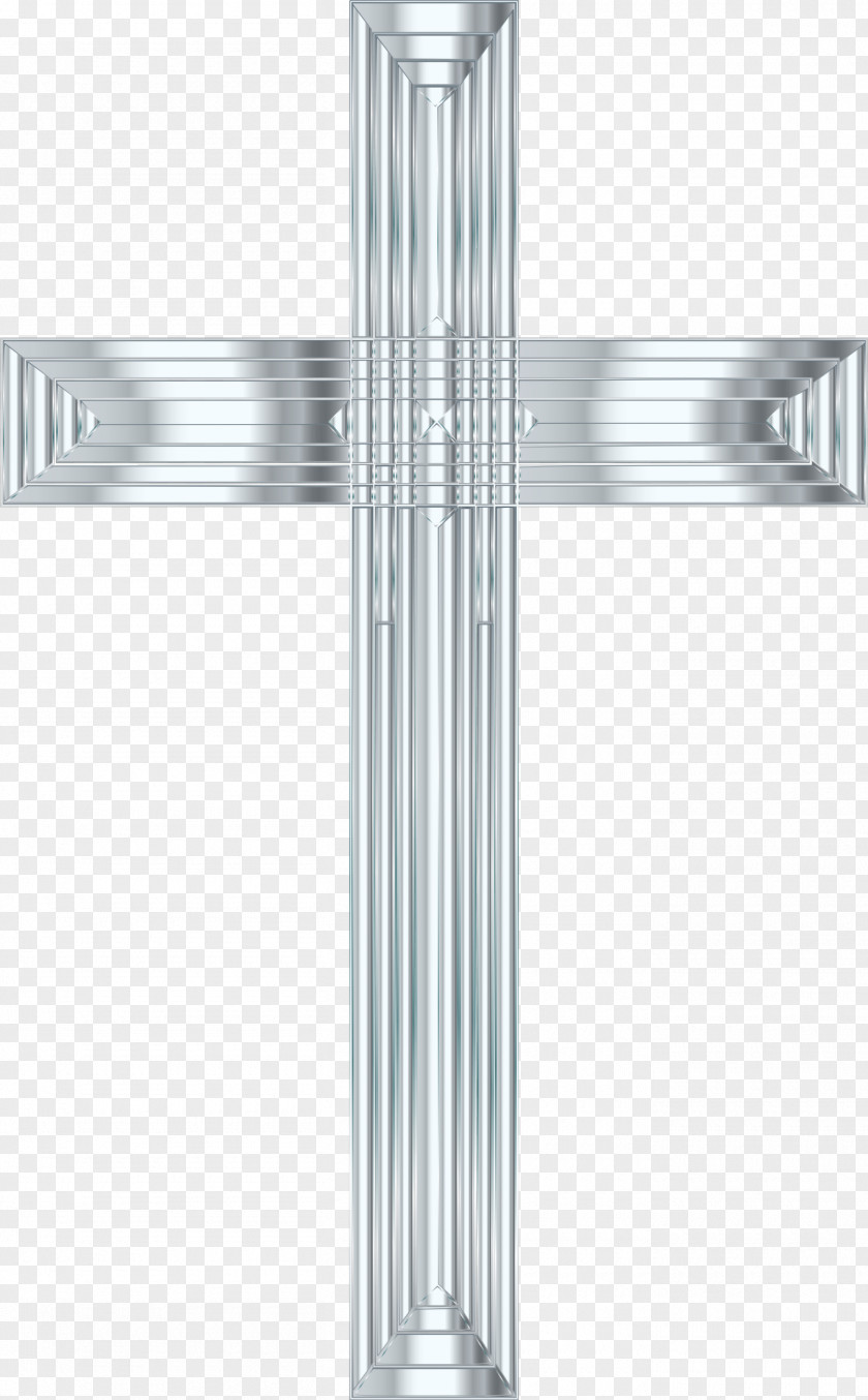 Silver Christian Cross Clip Art PNG