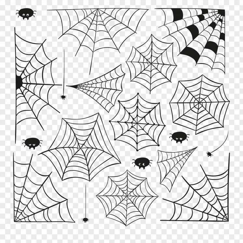 Spider Web Vector Cartoon Halloween PNG