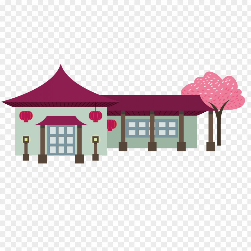 Vector Japanese Style House Japan Temple Building Download Clip Art PNG
