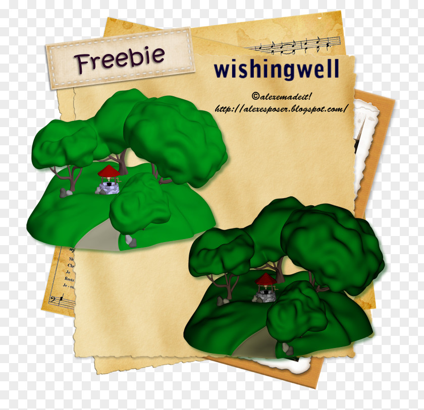Wishing Well Green Character Font PNG