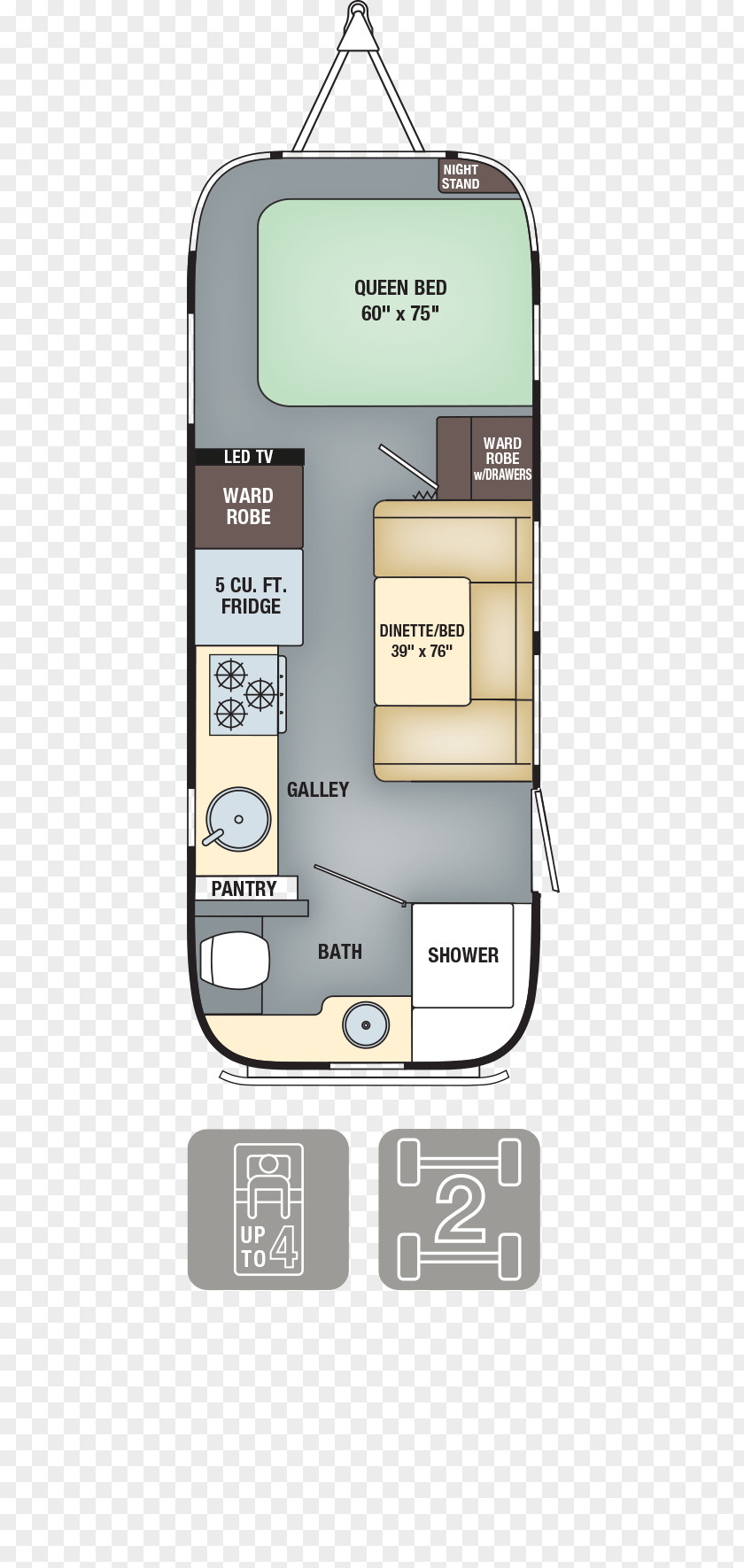 Airstream Caravan Campervans Floor Plan Landyacht PNG