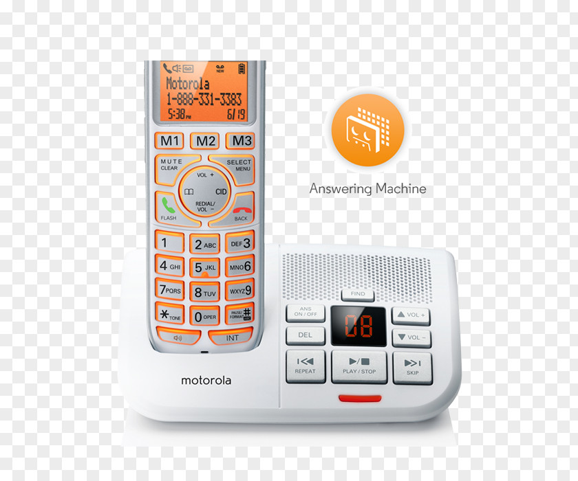 Cordless Telephone Handset Answering Machines Motorola P1003 PNG