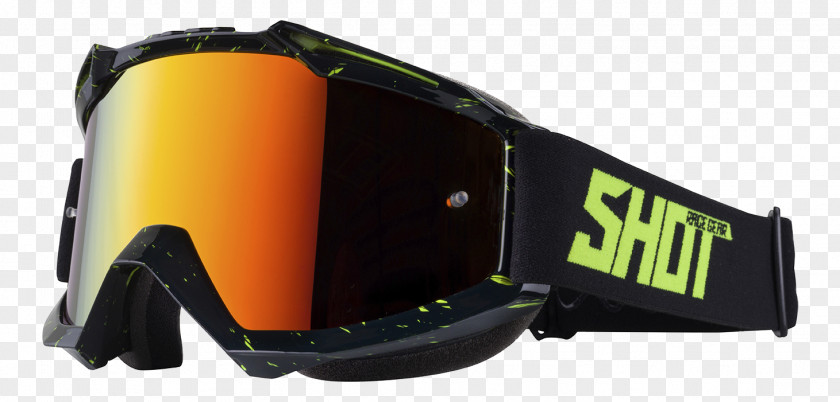 Motocross Enduro Yellow Goggles Glasses PNG