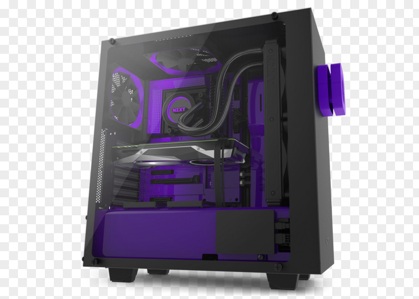 Empty Glass Showcase Computer Cases & Housings Power Supply Unit Nzxt MicroATX PNG