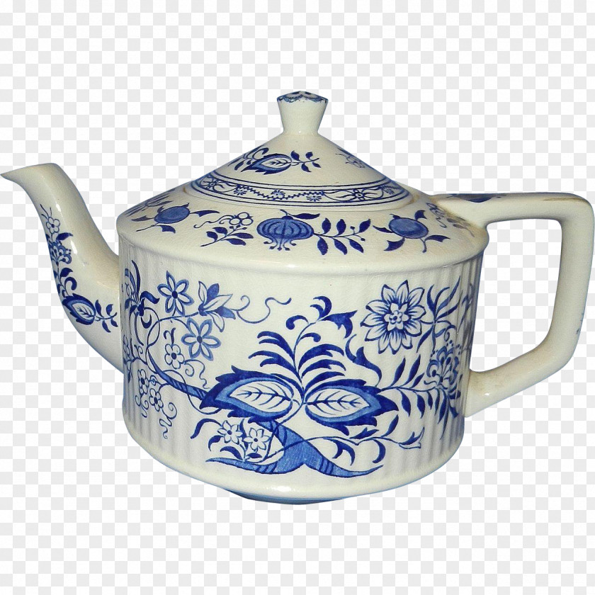 Kettle Blue And White Pottery Ceramic Cobalt PNG