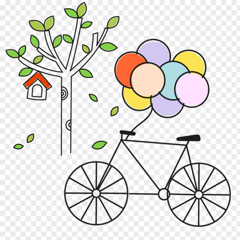 The Balloon On Bike Bicycle Lock Key Color PNG