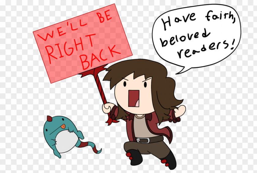 Be Right Back Illustration Cartoon Fan Art Clip Mammal PNG