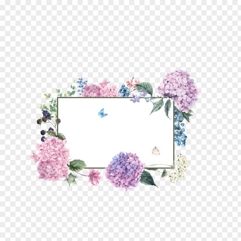 Bouquet Border Download French Hydrangea Flower PNG