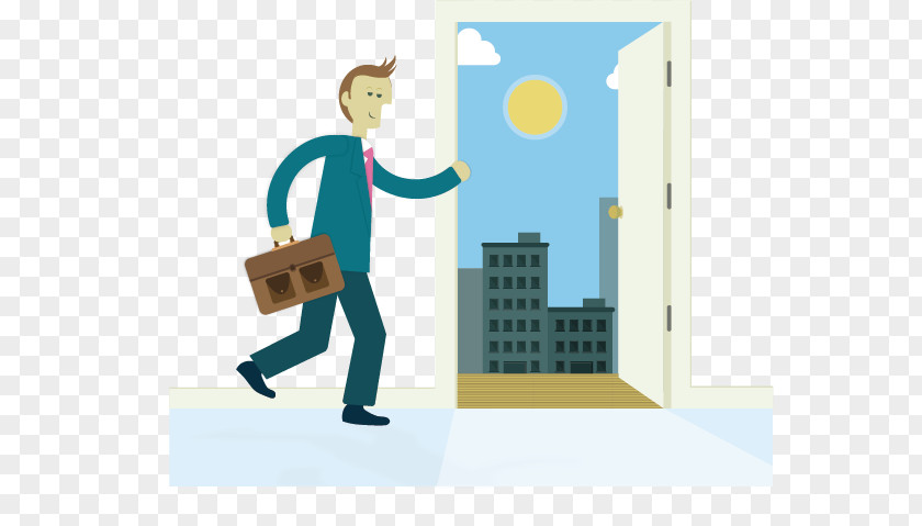 Go To Work Cartoon Illustration PNG