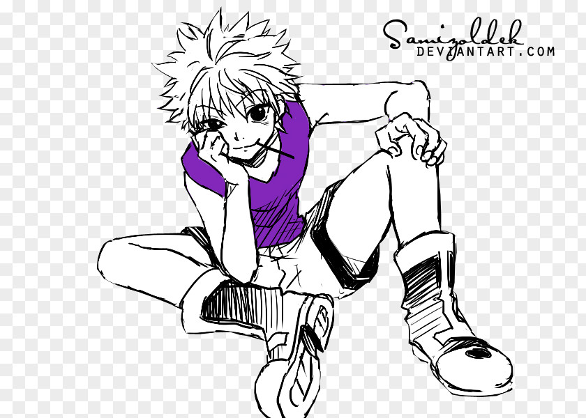 Killua Zoldyck Line Art Drawing Hunter × PNG