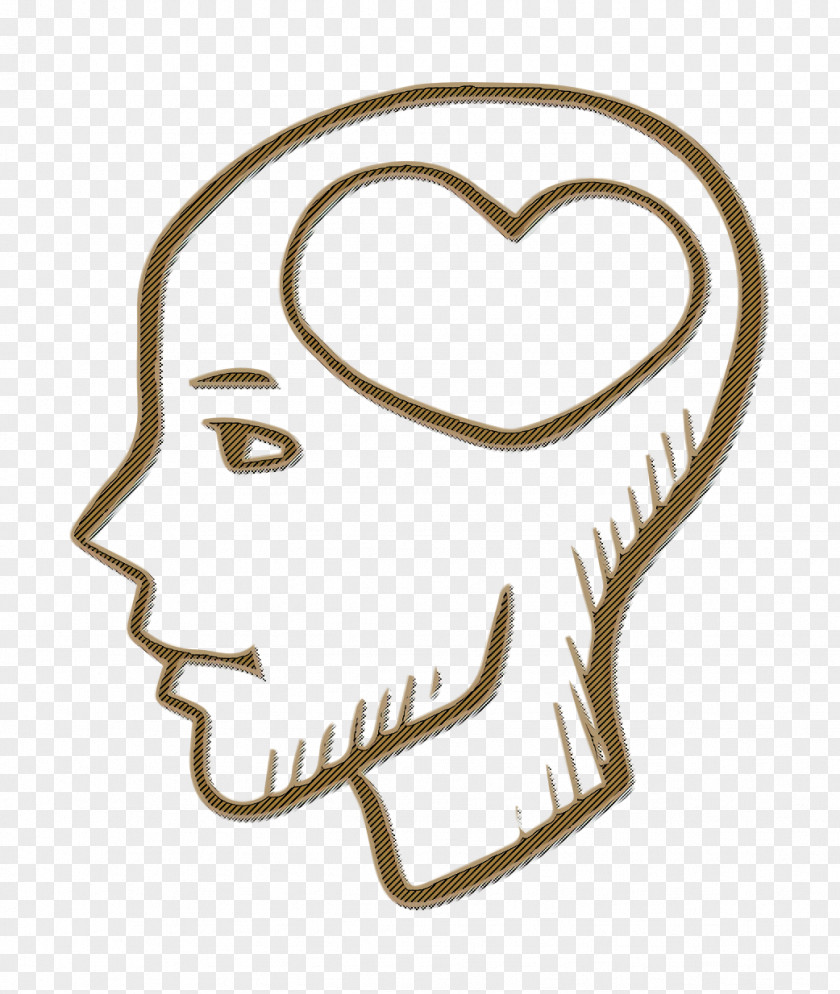 Brain Icon Hand Drawn Love Elements People PNG