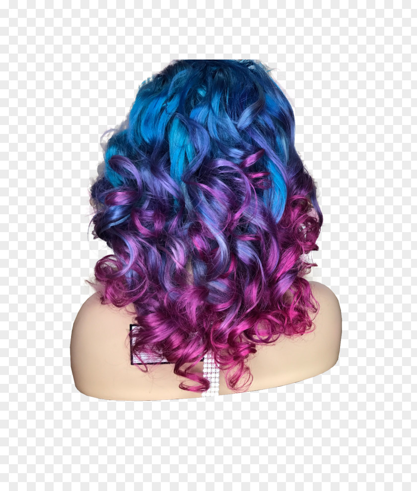 Hair Cotton Candy Lace Wig Artificial Integrations Coloring PNG