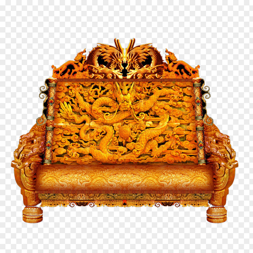 Throne Forbidden City Emperor Of China Table Chair PNG
