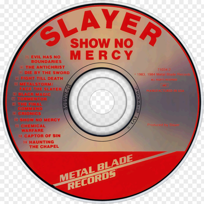 Repentless Compact Disc Show No Mercy Slayer Thrash Metal Blade Records PNG