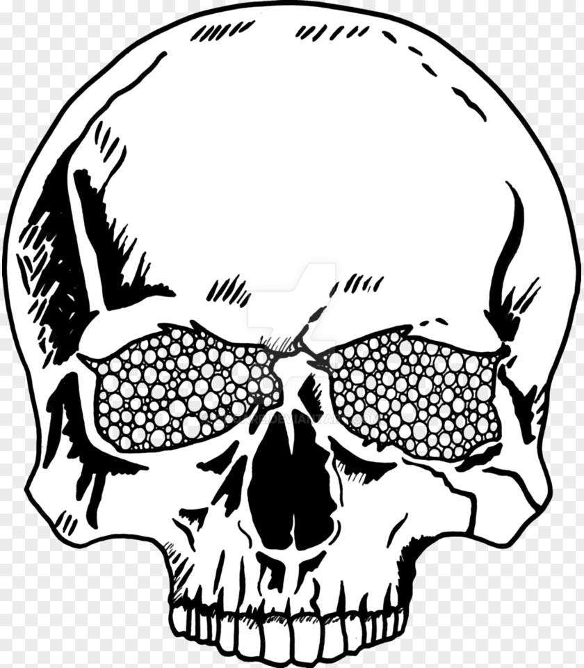 Skull Print Headgear Line Art Jaw Clip PNG