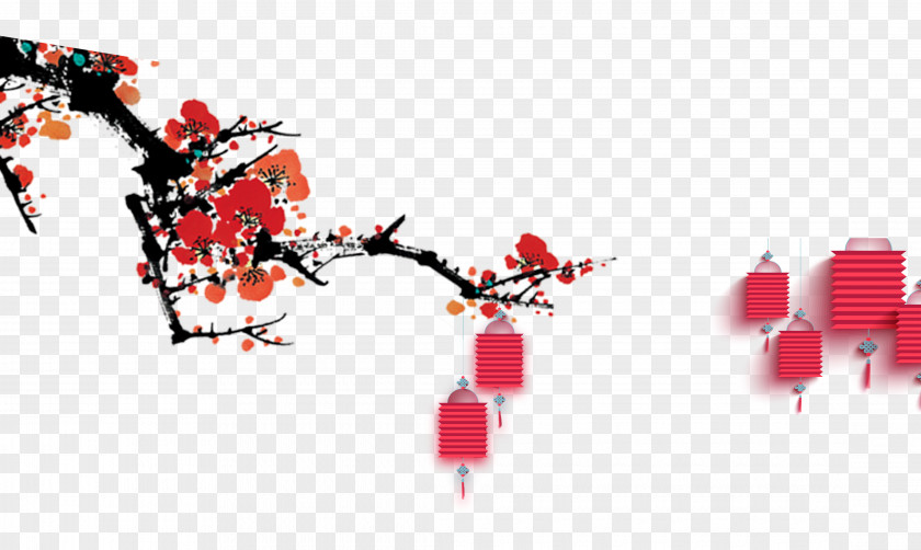 Chinese New Year,Plum Flower,lantern,Chinese Year Lantern Lunar Plum Blossom PNG