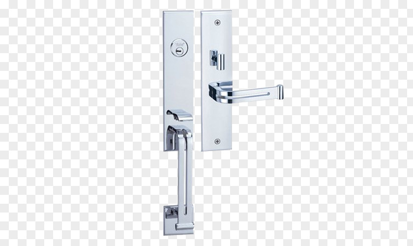 Stainless Steel Door Lock Handle PNG