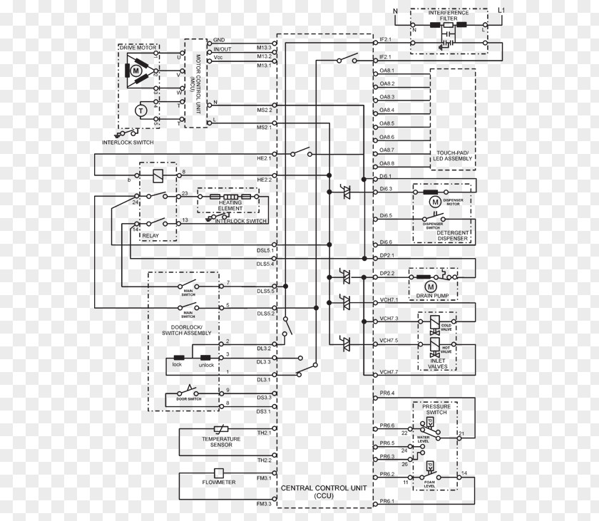 Washer Top View Wiring Diagram Whirlpool Corporation Washing Machines Clothes Dryer PNG
