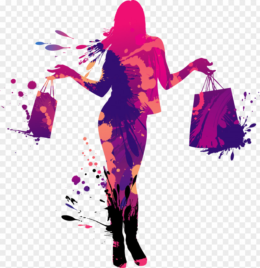 Shopping Stock Photography Woman Illustration PNG photography illustration, Cartoon Drawing Fashion shopping girl silhouette, woman holding bags illustration clipart PNG