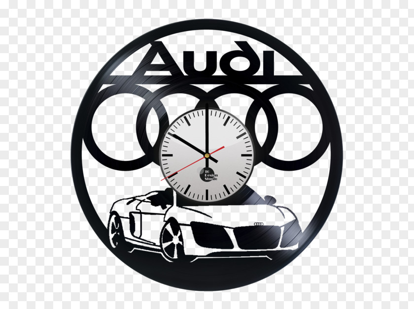 Audi R8 Clock Car Phonograph Record PNG