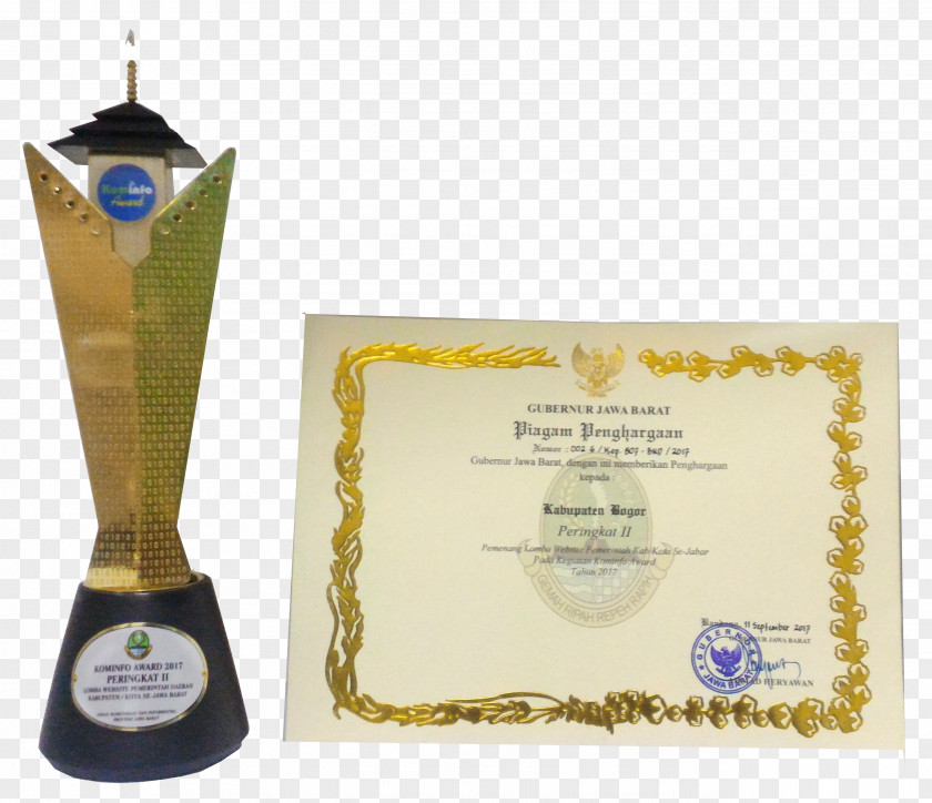 Award Ministry Of Communication And Information Technology Dinas Komunikasi Dan Informatika Kabupaten Bogor Trophy PNG
