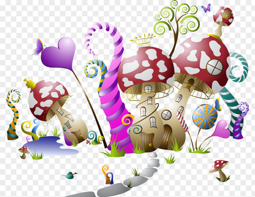 Fairy Mushroom Clipart Tale Vector Graphics Clip Art Mural Illustration PNG