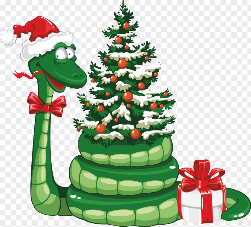 NOROZ Santa Claus Snake Christmas Clip Art PNG