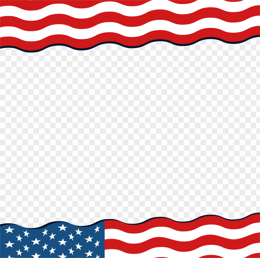 Wave Of American Flag Borders The United States PNG