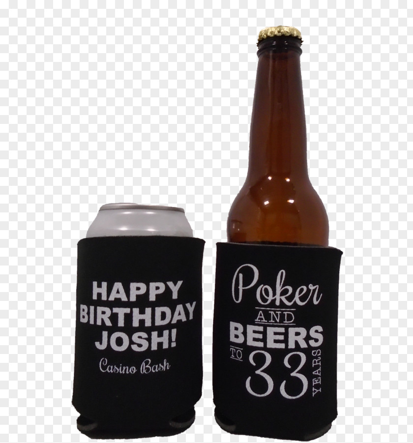Beer Bottle Koozie Birthday Party PNG