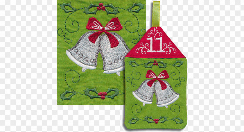 Christmas Countdown Ornament Textile Green PNG