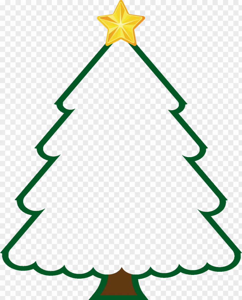 Christmas Tree Green Line Clip Art PNG