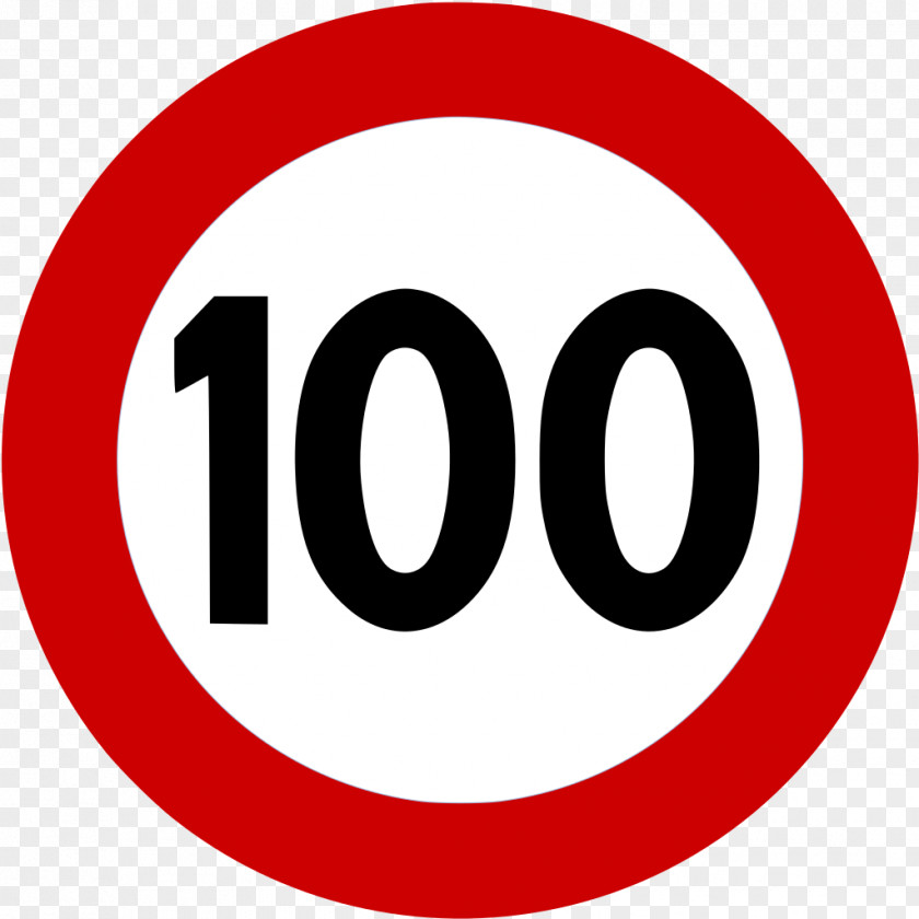 Hundred Traffic Sign Speed Limit Road PNG