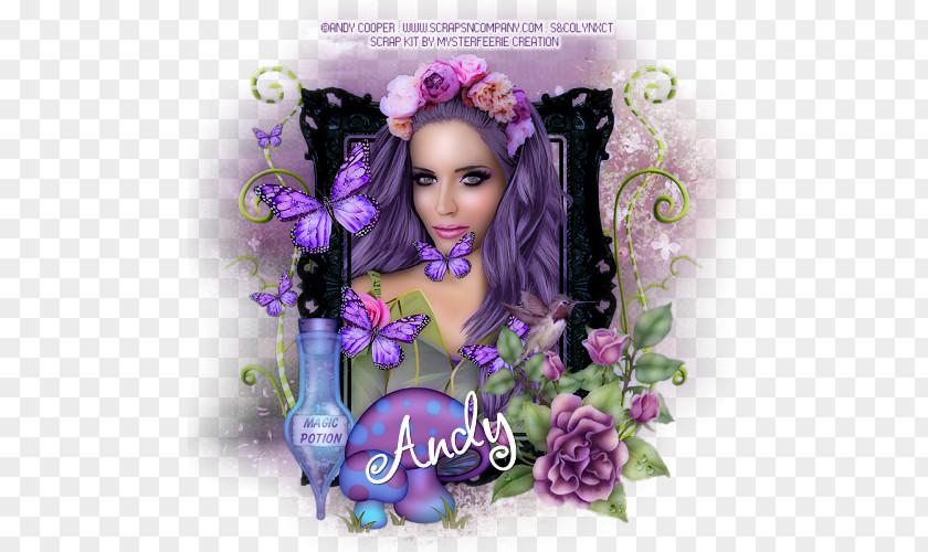 Taobao / Lynx Design Black Hair Violet Doll PNG
