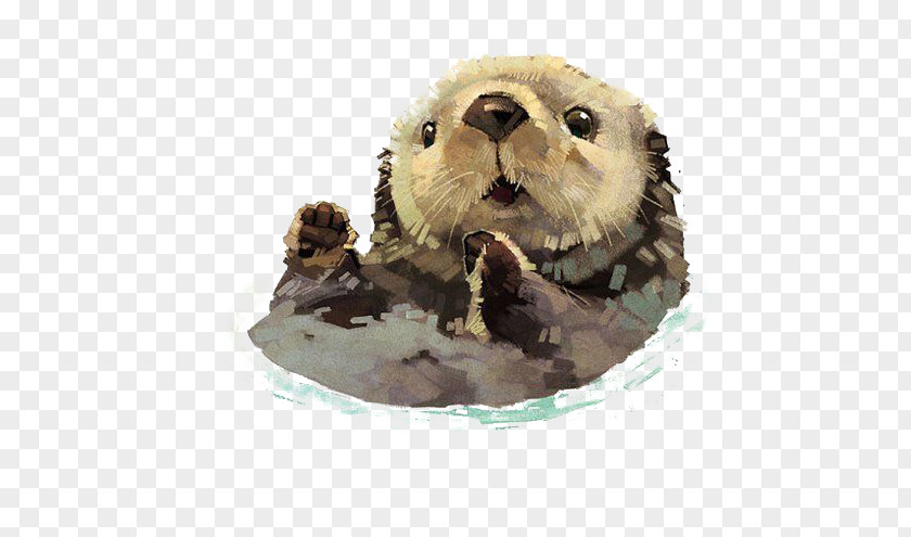 Cartoon Otter PNG otter clipart PNG