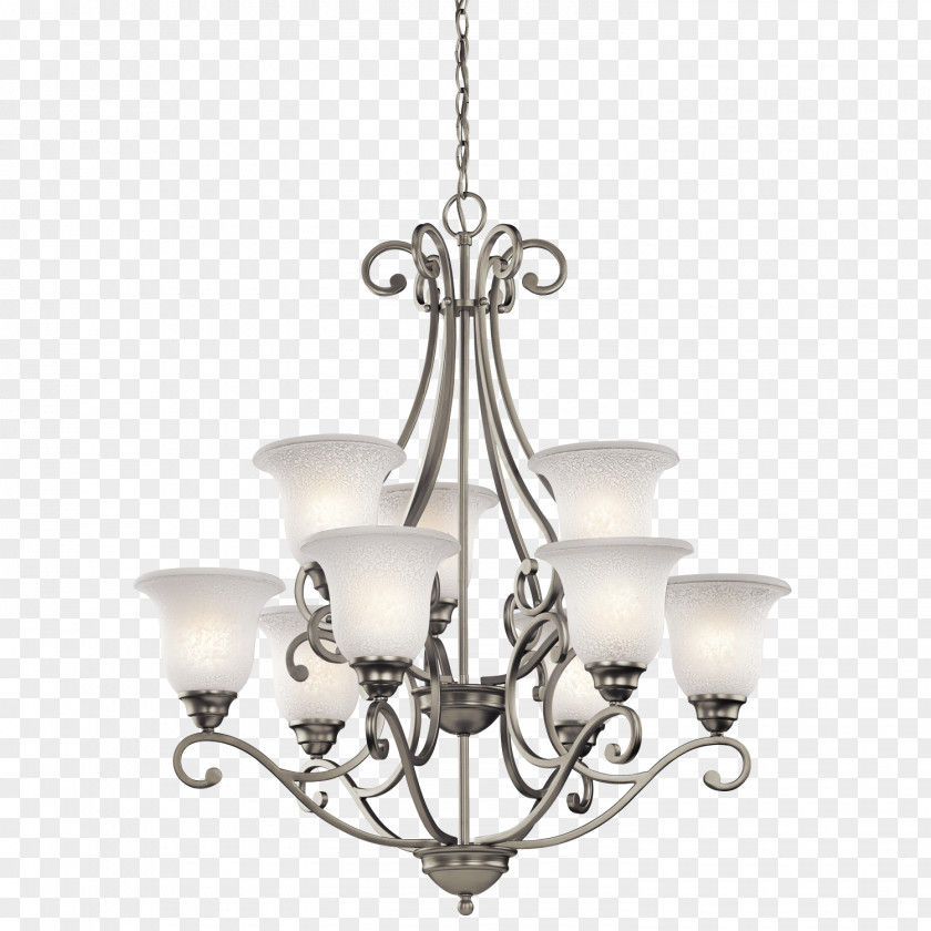 Chandelier Pattern Lighting Brushed Metal Glass PNG