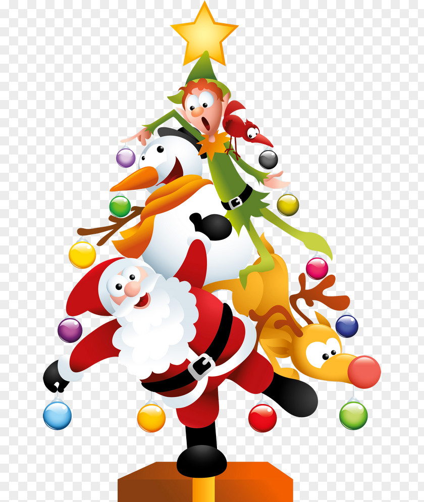 Funny Transparent Christmas Tree Clipart Santa Claus Day Clip Art PNG