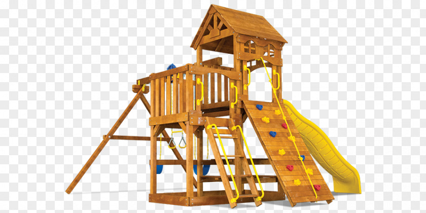 Wooden Playground Fort Swing Climbing Playscape Outdoor Playset PNG