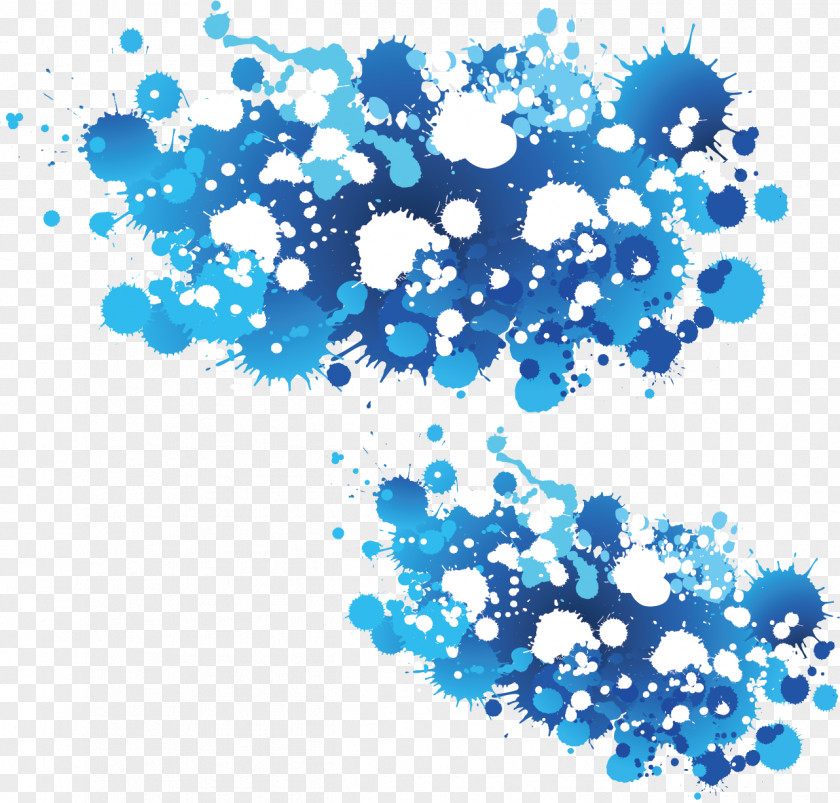 Blue Ink Jet Painting Brushes Brush Graphic Design PNG