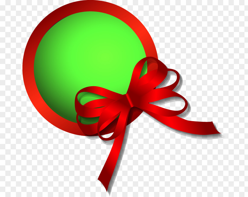 Painted Green Background Edged Red Bow Round PNG
