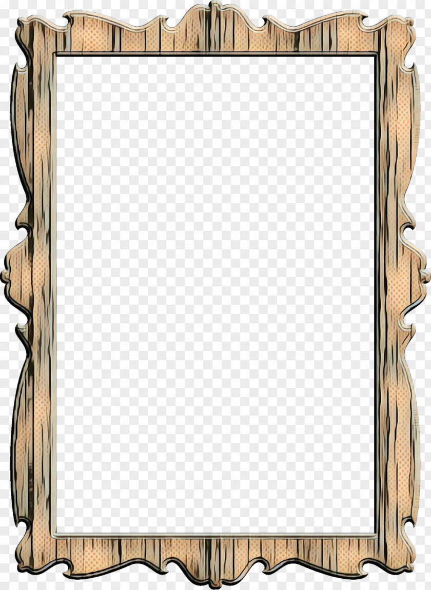 Beige Wood Picture Frame PNG