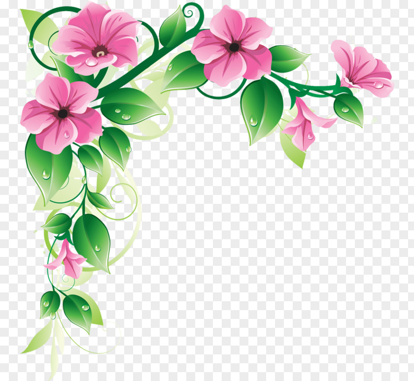 Bell Design Cliparts Border Flowers Clip Art PNG