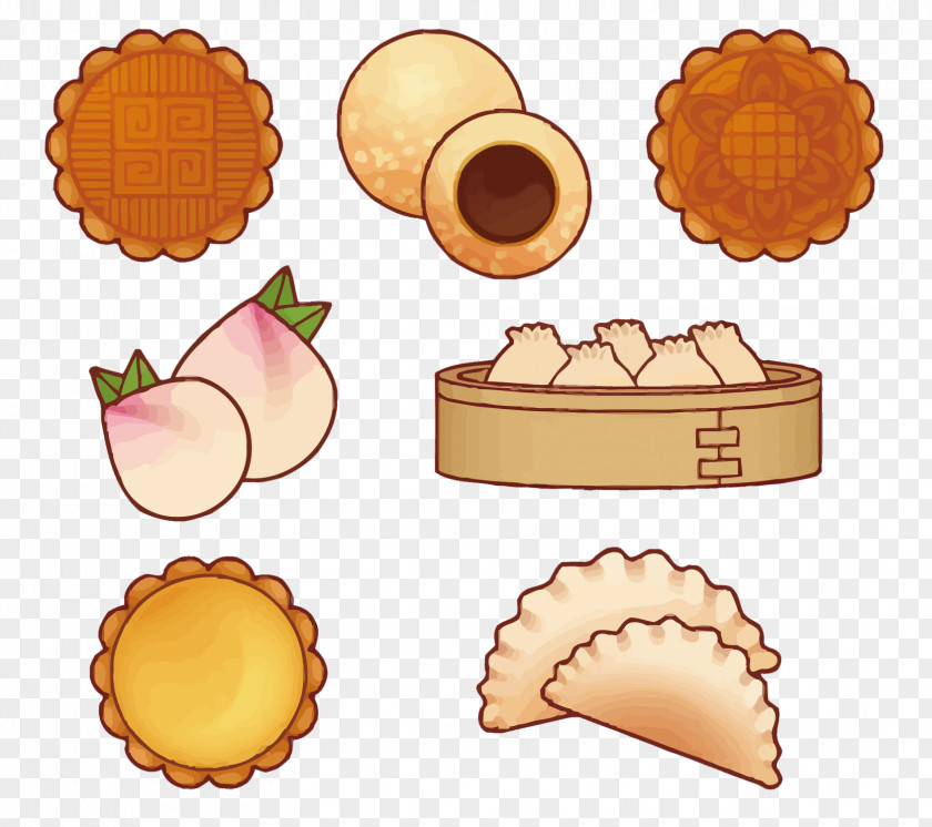 Animat Vector Mooncake Baozi Graphics Dim Sum Food PNG