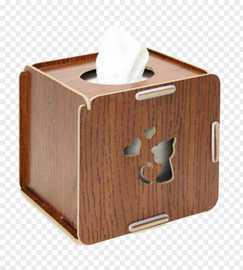 Tissue Box Brown Hollow Paper Wood Creativity PNG