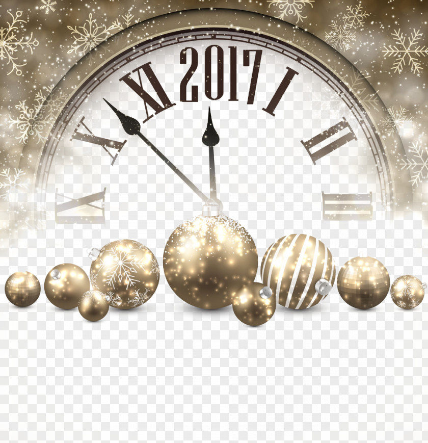 2017 Golden Clock New Years Day Eve PNG