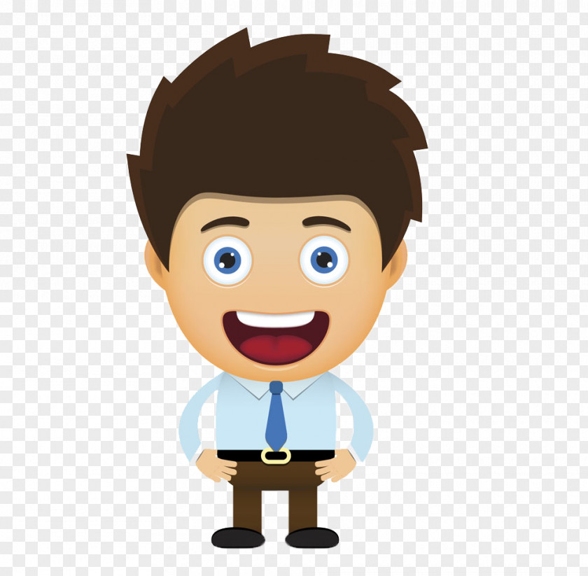 Business Cartoon Boy Laughing Royalty-free Illustration PNG