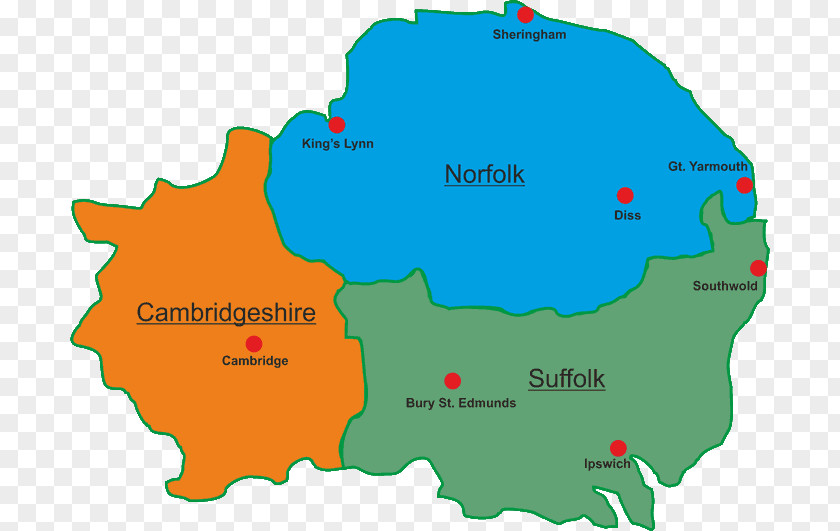 East Anglia Suffolk Norfolk Array Region PNG